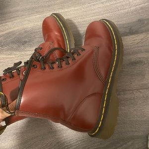 Cherry red womens Doc Martens